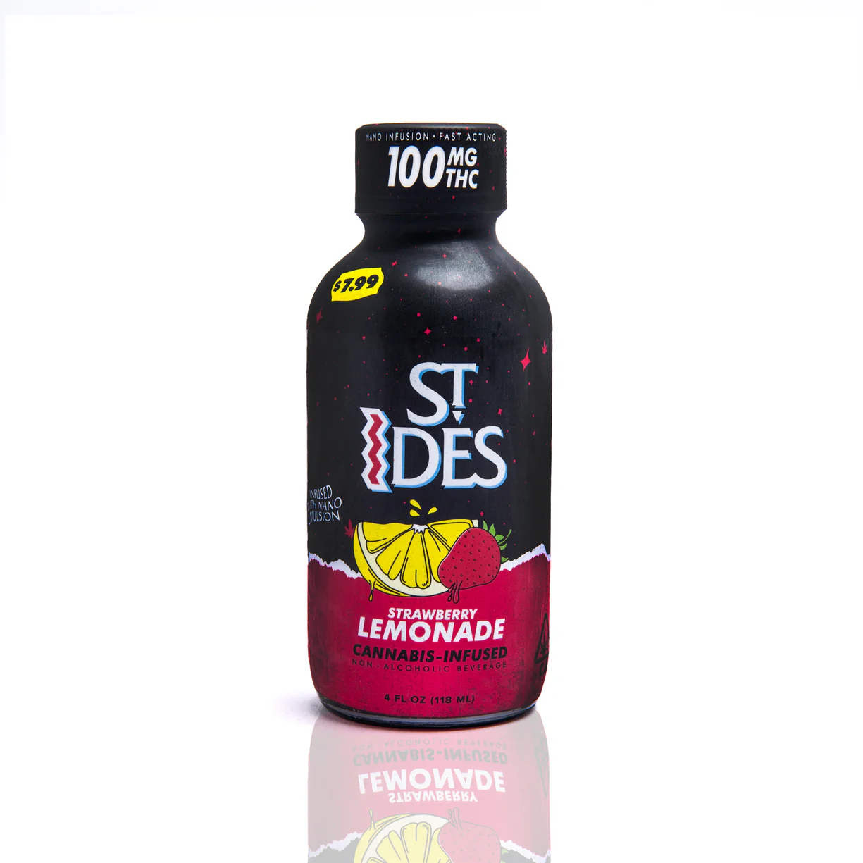St Ides Shots Strawberry 100MG THC 4oz Ready-to-Drink
