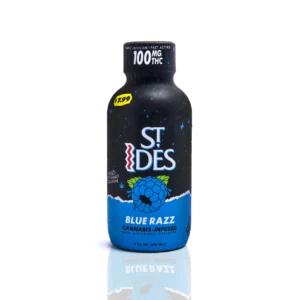 St Ides Shots Blue Razz 100MG THC 4oz Ready-to-Drink
